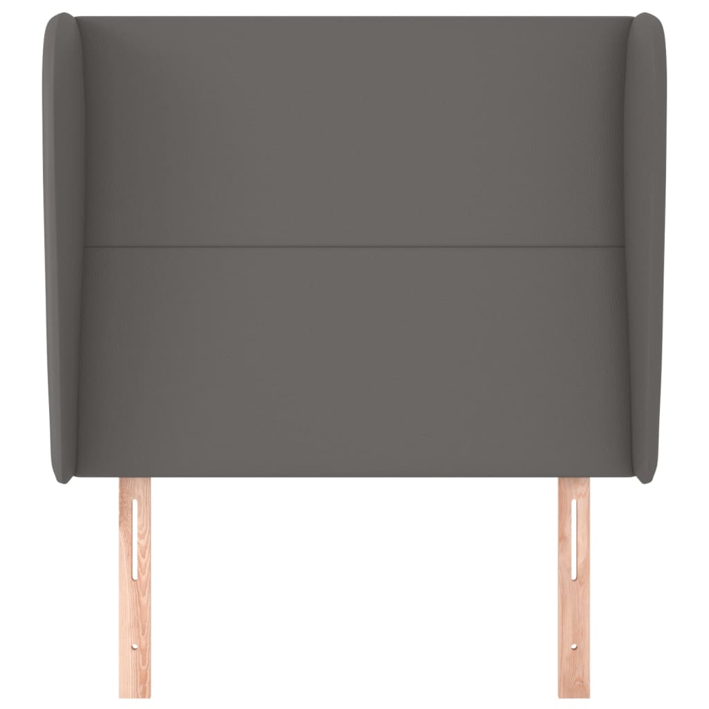 vidaXL Hoofdbord met randen 93x23x118/128 cm kunstleer grijs afbeelding