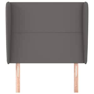 Čelo postele typu ušák šedá 93x23x118/128 cm umělá kůže - obrázek 3