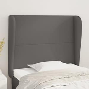 Čelo postele typu ušák šedá 93x23x118/128 cm umělá kůže - obrázek 1