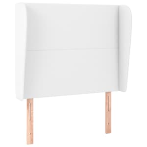 Čelo postele typu ušák bílé 103 x 23 x 118/128 cm umělá kůže - obrázek 2