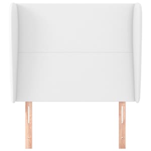 Čelo postele typu ušák bílé 103 x 23 x 118/128 cm umělá kůže - obrázek 3