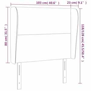 Čelo postele typu ušák bílé 103 x 23 x 118/128 cm umělá kůže - obrázek 9