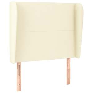Čelo postele typu ušák krémové 103 x 23 x 118/128 cm umělá kůže - obrázek 2