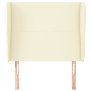 Čelo postele typu ušák krémové 103 x 23 x 118/128 cm umělá kůže - obrázek 3