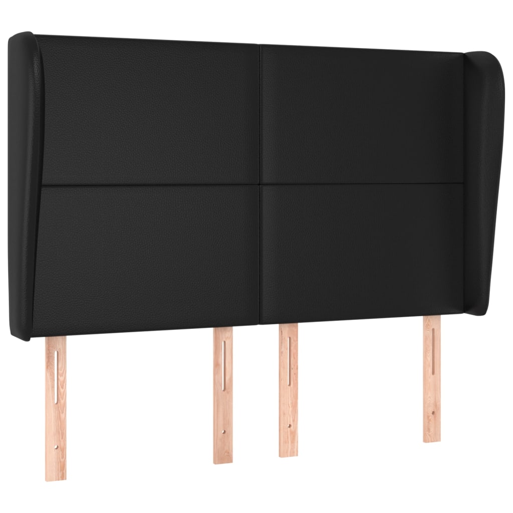 vidaXL Čelo postele typu ušák černé 147x23x118/128 cm umělá kůže