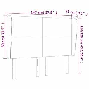 Čelo postele typu ušák černé 147x23x118/128 cm umělá kůže - obrázek 9