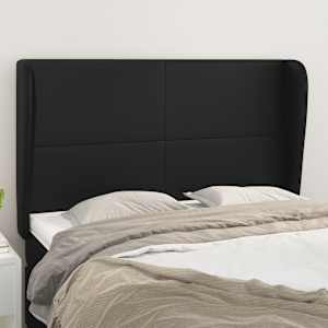 Čelo postele typu ušák černé 147x23x118/128 cm umělá kůže - obrázek 1