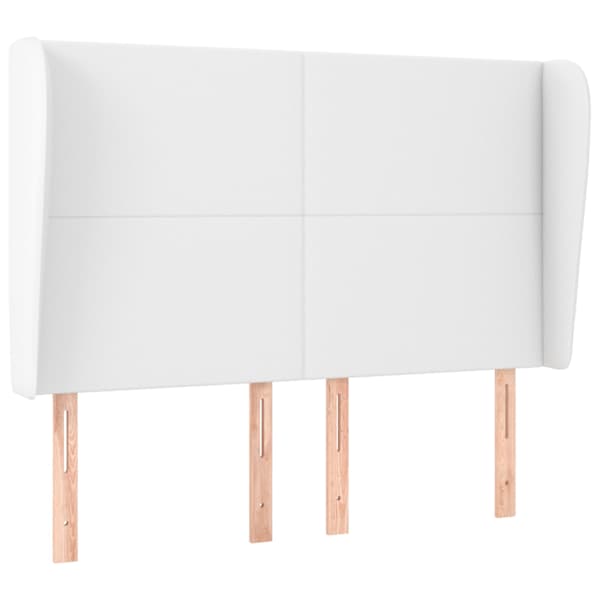 vidaXL voodipeats servadega, valge, 147x23x118/128 cm, kunstnahk