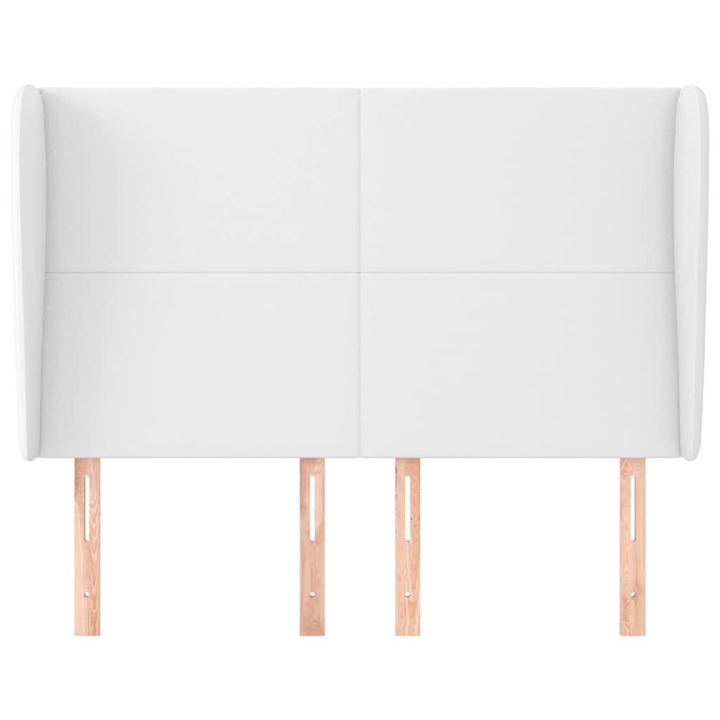 vidaXL Hoofdbord met randen 147x23x118/128 cm kunstleer wit, foto 2
