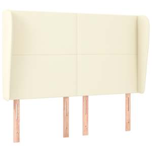 Čelo postele typu ušák krémové 147 x 23 x 118/128 cm umělá kůže - obrázek 2
