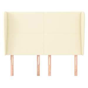 Čelo postele typu ušák krémové 147 x 23 x 118/128 cm umělá kůže - obrázek 3