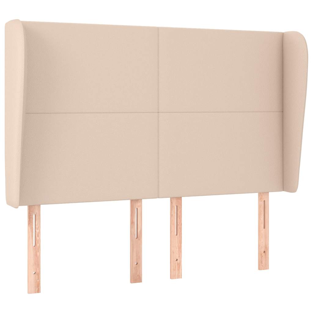 vidaXL Hoofdbord met randen 147x23x118/128cm kunstleer cappuccinokleur bruin, foto 3