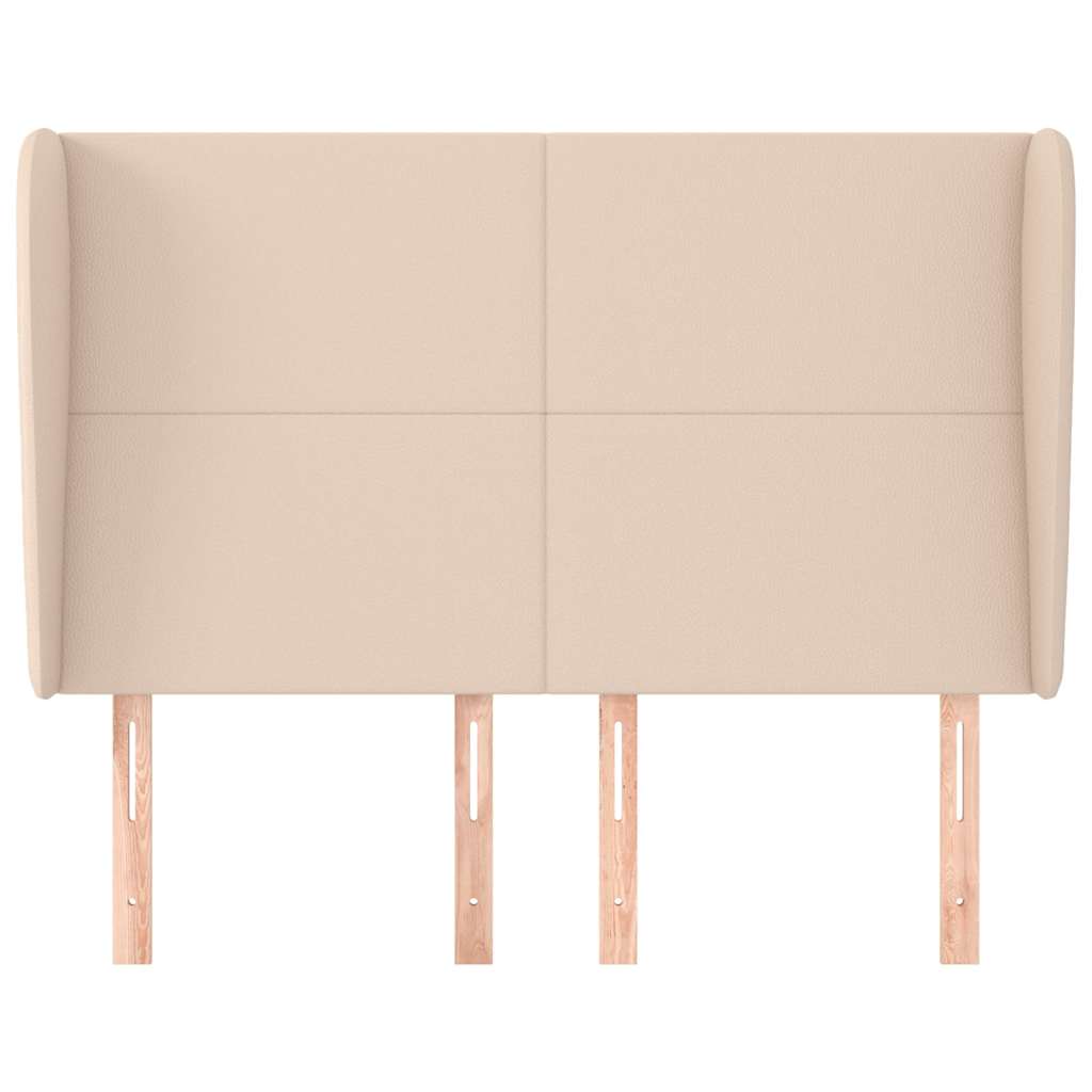 vidaXL Hoofdbord met randen 147x23x118/128cm kunstleer cappuccinokleur bruin, foto 2
