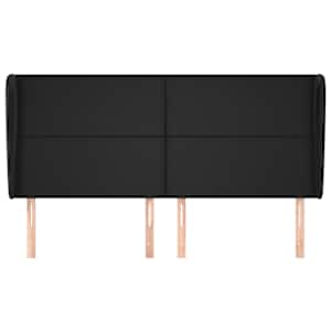 Čelo postele typu ušák černé 163x23x118/128 cm umělá kůže - obrázek 3