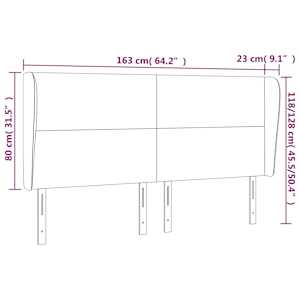 Čelo postele typu ušák cappuccino 163x23x118/128 cm umělá kůže - obrázek 9