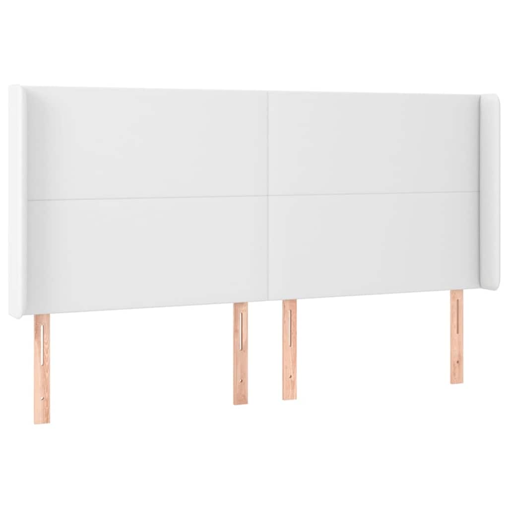 vidaXL Čelo postele typu ušák bílá 183x23x118/128 cm umělá kůže
