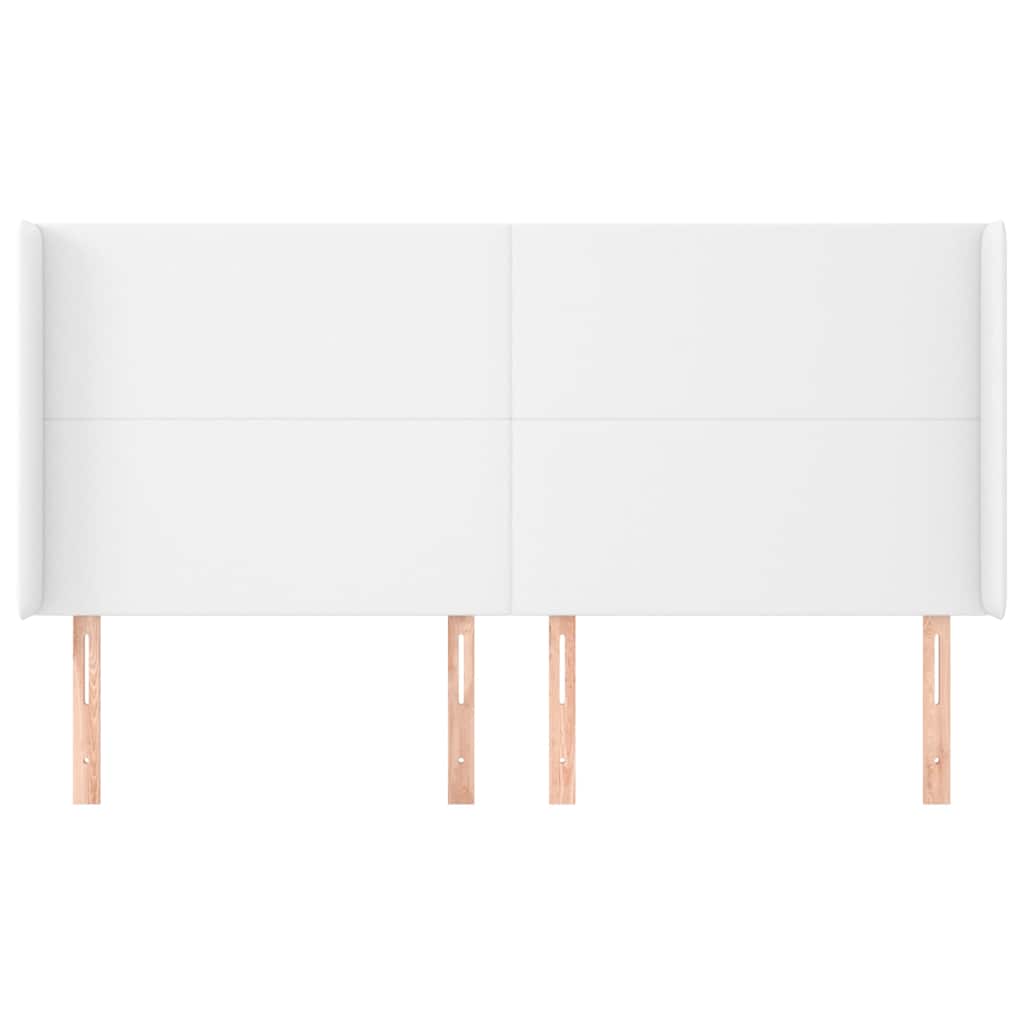 vidaXL Hoofdbord met randen 183x23x118/128 cm kunstleer wit, foto 2