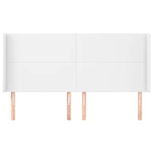 Čelo postele typu ušák bílá 183x23x118/128 cm umělá kůže - obrázek 3