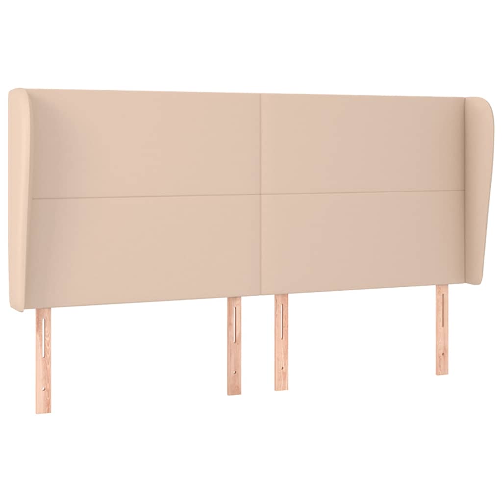 vidaXL Hoofdbord met randen 183x23x118/128cm kunstleer cappuccinokleur bruin, foto 3