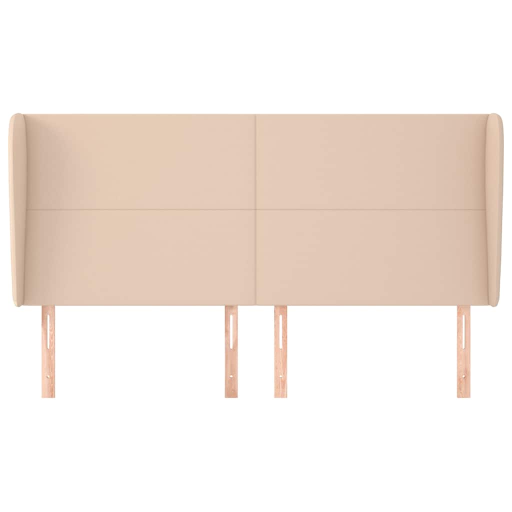 vidaXL Hoofdbord met randen 183x23x118/128cm kunstleer cappuccinokleur bruin, foto 2