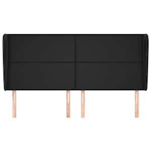 Čelo postele typu ušák černé 203x23x118/128 cm umělá kůže - obrázek 3