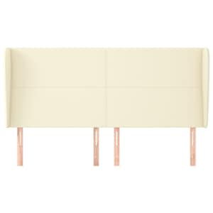 Čelo postele typu ušák krémové 203 x 23 x 118/128 cm umělá kůže - obrázek 3