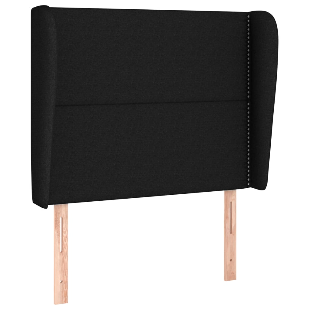 vidaXL Čelo postele typu ušák černé 83 x 23 x 118/128 cm textil