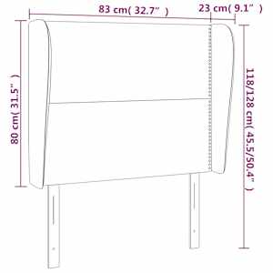 Čelo postele typu ušák černé 83 x 23 x 118/128 cm textil - obrázek 9