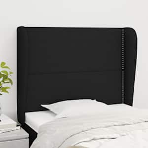 Čelo postele typu ušák černé 83 x 23 x 118/128 cm textil - obrázek 1