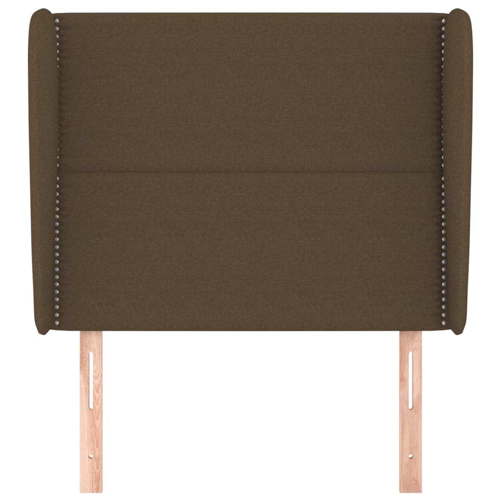 vidaXL Hoofdbord met randen 83x23x118/128 cm stof donkerbruin afbeelding