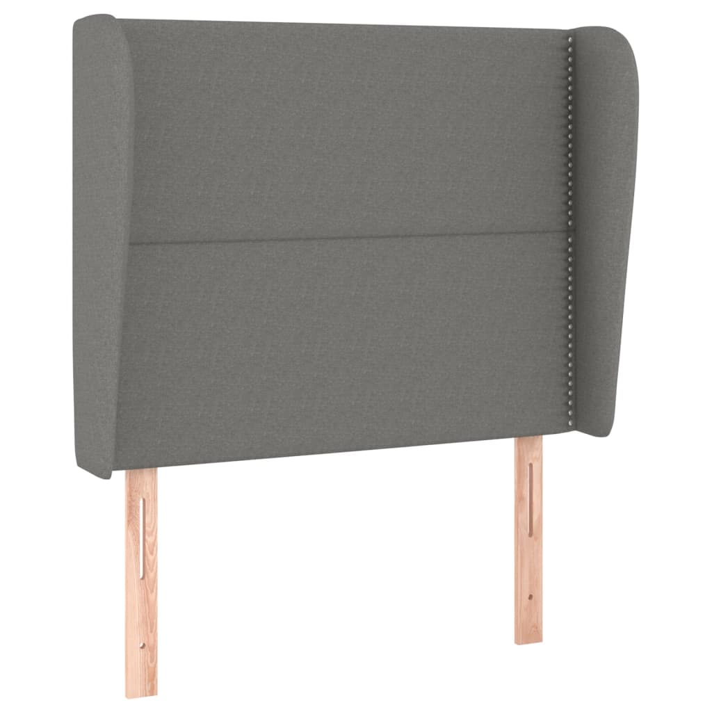 vidaXL Čelo postele typu ušák tmavě šedé 93x23x118/128 cm textil