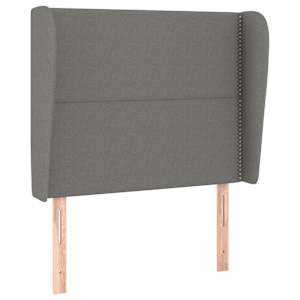 Čelo postele typu ušák tmavě šedé 93x23x118/128 cm textil - obrázek 2