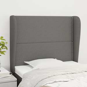 Čelo postele typu ušák tmavě šedé 93x23x118/128 cm textil - obrázek 1