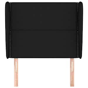 Čelo postele typu ušák černé 93x23x118/128 cm textil - obrázek 3