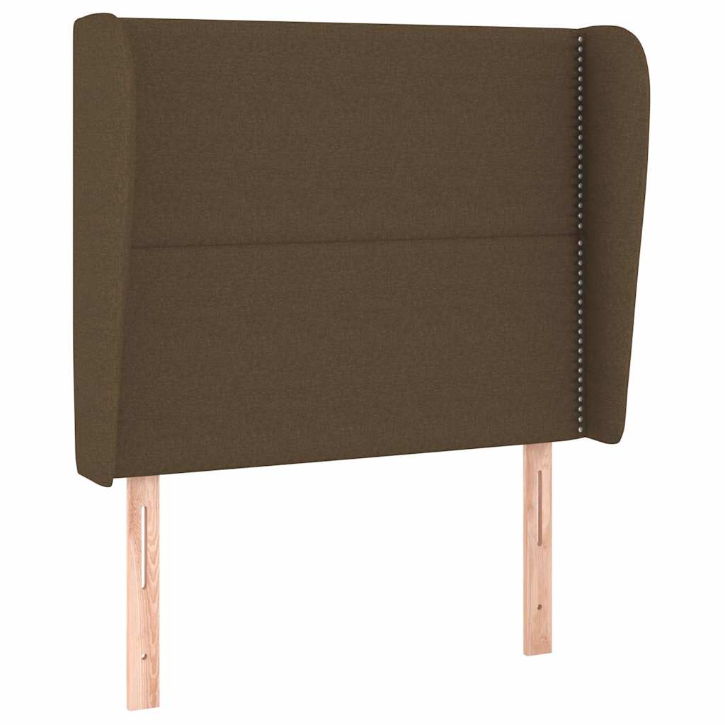 vidaXL Čelo postele typu ušák tmavě hnědé 93x23x118/128 cm textil