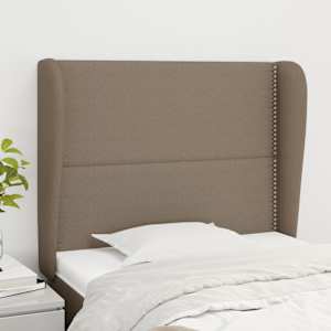 Čelo postele typu ušák taupe 93x23x118/128 cm textil - obrázek 1