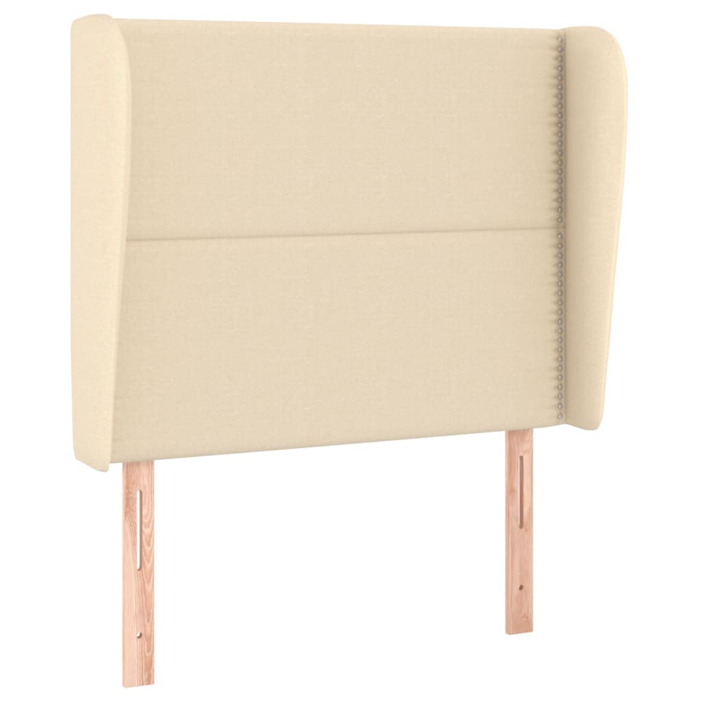vidaXL ÄŚelo postele typu uĹˇĂˇk krĂ©movĂ© 93x23x118/128 cm textil