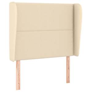 Čelo postele typu ušák krémové 93x23x118/128 cm textil - obrázek 2