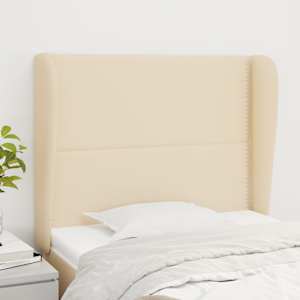 Čelo postele typu ušák krémové 93x23x118/128 cm textil - obrázek 1