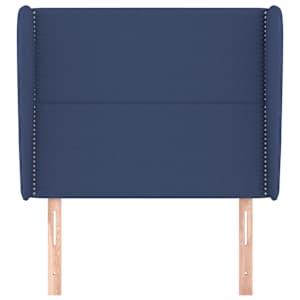 Čelo postele typu ušák modré 93x23x118/128 cm textil - obrázek 3
