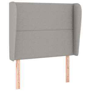 Čelo postele typu ušák světle šedé 103x23x118/128 cm textil - obrázek 2