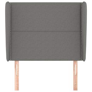 Čelo postele typu ušák tmavě šedé 103x23x118/128 cm textil - obrázek 3