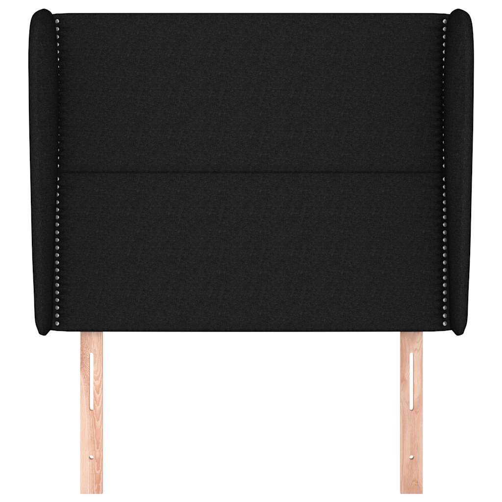vidaXL Hoofdbord met randen 103x23x118/128 cm stof zwart, foto 2
