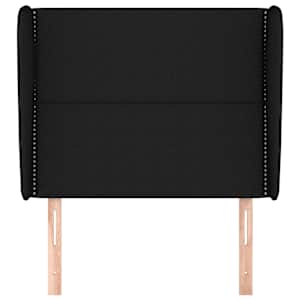 Čelo postele typu ušák černé 103x23x118/128 cm textil - obrázek 3