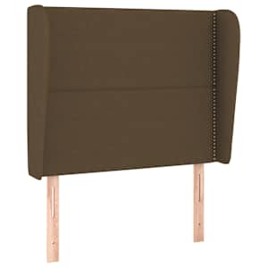 Čelo postele typu ušák tmavě hnědé 103x23x118/128 cm textil - obrázek 2