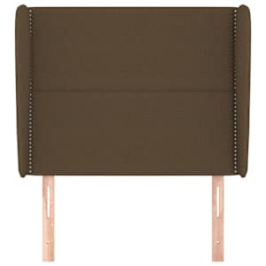 Čelo postele typu ušák tmavě hnědé 103x23x118/128 cm textil - obrázek 3