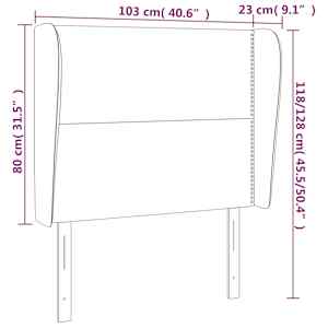 Čelo postele typu ušák tmavě hnědé 103x23x118/128 cm textil - obrázek 9