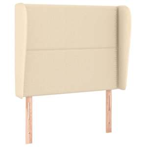 Čelo postele typu ušák krémové 103x23x118/128 cm textil - obrázek 2