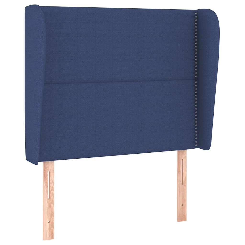 vidaXL Hoofdbord met randen 103x23x118/128 cm stof blauw, foto 3