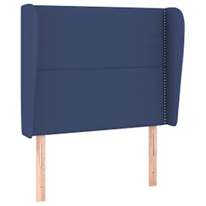 Čelo postele typu ušák modré 103x23x118/128 cm textil - obrázek 2